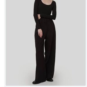 Frank & Oak Emma Black Wide Leg Pants